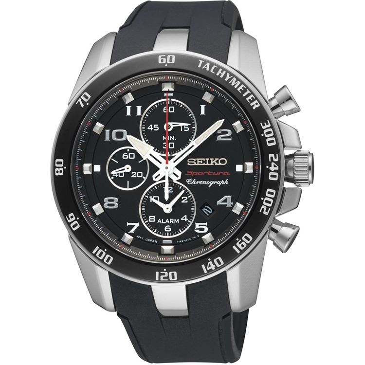 Seiko Sportura Uhrenarmband SNAE87 Gummi Schwarz