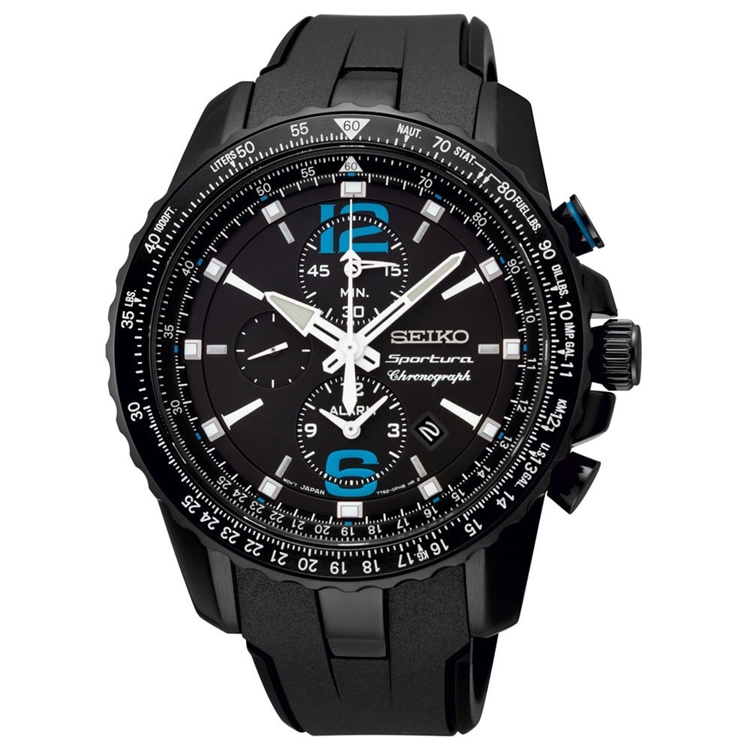 Seiko Sportura Uhrenarmband SNAF25 Gummi Schwarz