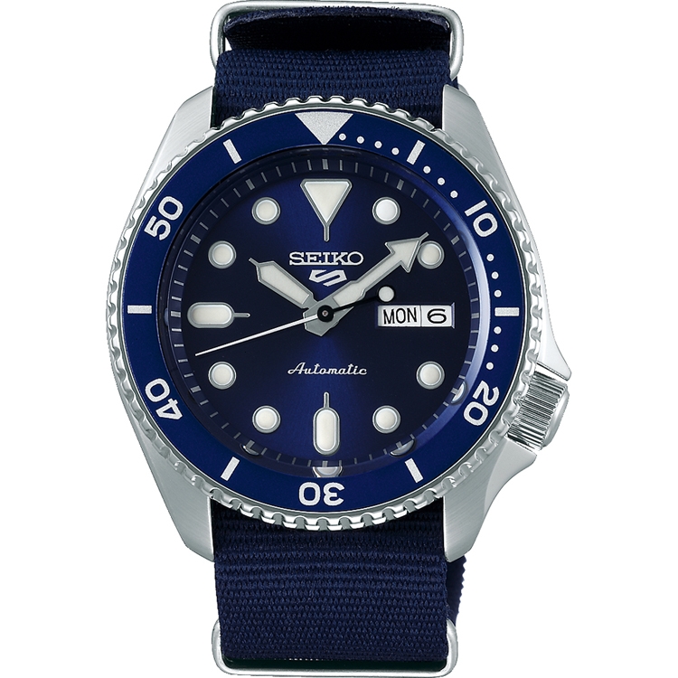 Seiko 5 Sports SRPD51 Uhrenarmband Nato Blau 22mm
