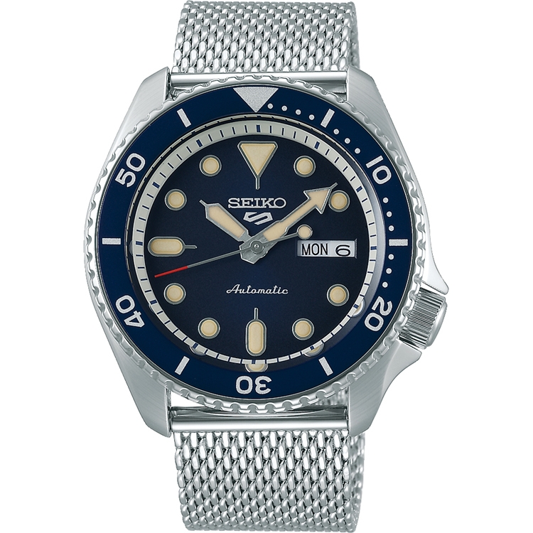 Seiko 5 Sports Uhrenarmband SRPD71 Mesh Milainese Silber