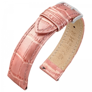 Hirsch Duke Uhrenarmband Alligatorgrain Metallic Rosa Limited Edition