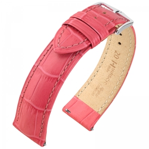 Hirsch Duke Uhrenarmband Alligatorgrain Rosa