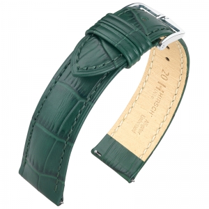 Hirsch Duke Uhrenarmband Alligatorgrain Grün