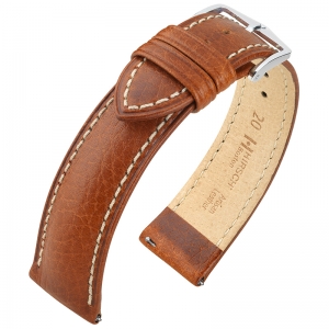 Hirsch Boston Uhrenarmband Büffelkalb Goldbraun