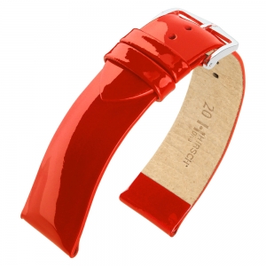 Hirsch Diva Uhrenarmband Lackleder Kalbsleder Lipstick Rot