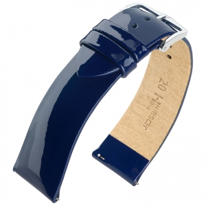 Hirsch Diva Uhrenarmband Lackleder Kalbsleder Blau