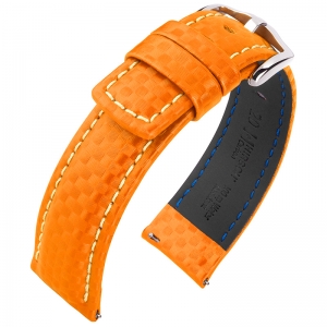Hirsch Carbon Uhrenarmband 100 m Water-Resistant Orange