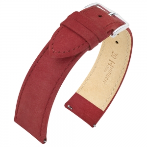 Hirsch Nubuk Uhrenarmband Weinrot - Limited Edition