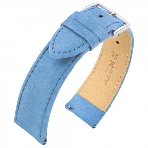 Hirsch Nubuk Uhrenarmband Hellblau - Limited Edition