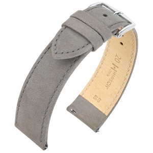 Hirsch Nubuk Uhrenarmband Grau