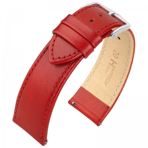 Hirsch Osiris Uhrenarmband Rindbox Leder Rot