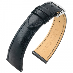 Hirsch Siena Uhrenarmband Toskanisches Kalbsleder Schwarz