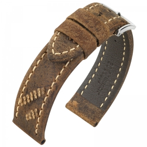 Hirsch Lynyrd Uhrenarmband Kudu Antilopenleder Matt Braun