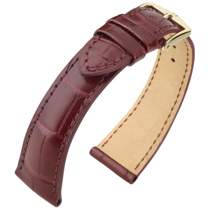 Hirsch Berlin Louisiana Alligator Uhrenarmband Matt Weinrot - 12mm