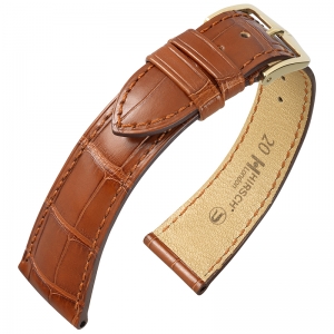 Hirsch London Louisiana Uhrenarmband Alligator Matt Cognac