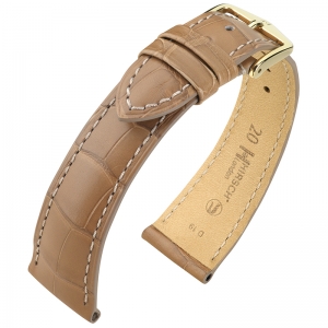 Hirsch London Louisiana Alligator Uhrenarmband Matt Beige