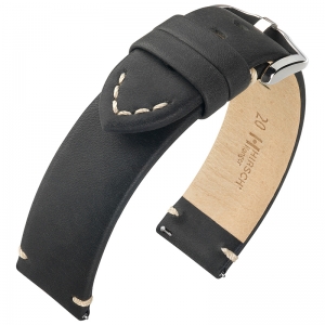 Hirsch Ranger Uhrenarmband Kalbsleder Schwarz