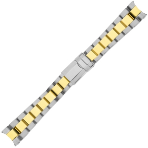 Oyster Uhrenarmband 'Typ Rolex' Bicolor Rostfreier Stahl 20mm