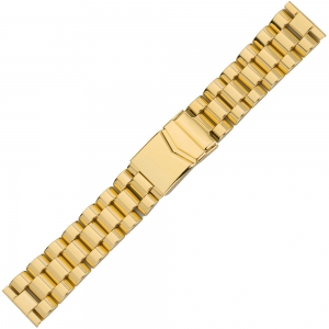 Glieder-Uhrenarmband mit Faltschliesse Goldenem Rostfreier Stahl