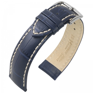 Hirsch Modena Uhrenarmband Alligatorgrain Blau