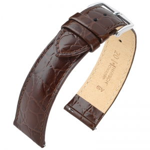 Hirsch Crocograin Uhrenarmband Braun