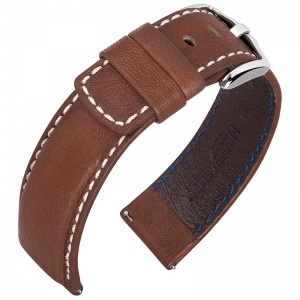 Hirsch Mariner Uhrarmband 100m Wasserfest Dunkelbraun