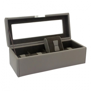 Friedrich23 Uhrenbox "Bond" für 4 Uhren mit Fenster Schiefer