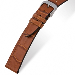 Happel Charleston Alligatorgrain Uhrenarmband Cognac