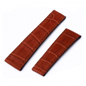 Happel RLX Uhrenarmband für Rolex Daytona Faltschliesse Alligatorleder Mahagoni