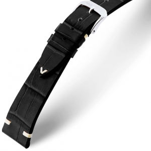 Rios Hollywood Uhrenarmband Rindsleder Schwarz