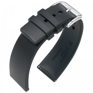 Hirsch Pure Uhrenarmband Premium Kautschuk Schwarz