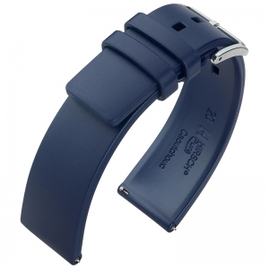 Hirsch Pure Uhrenarmband Premium Kautschuk Blau