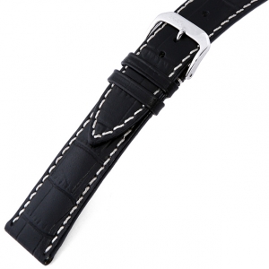 Happel Tupelo Alligatorgrain Uhrenarmband Schwarz