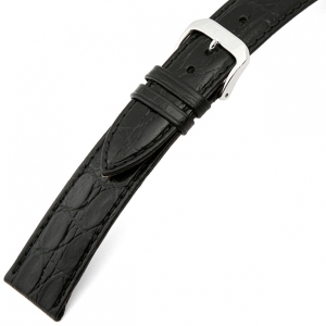 Happel Bahia Crocograin Uhrenarmband Schwarz