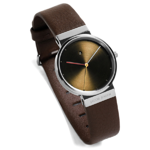 Jacob Jensen Uhrenarmband 853 Leder Dunkelbraun 17 mm