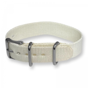 Weisses ZULU NATO Nylon Uhrenarmband SMALL - 16mm