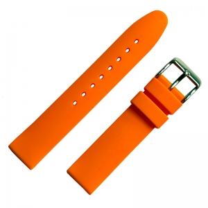 Gummi Uhrenarmband Orange Glatt 18mm