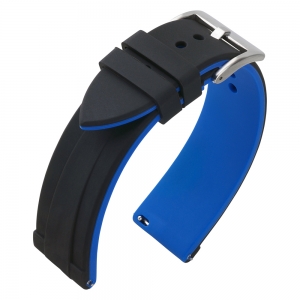 Silikon Gummi Uhrenarmband Schwarz Blau