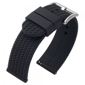 Racing Tyre Uhrenarmband Reifenprofil Gummi Schwarz