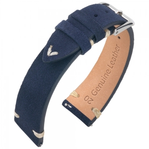 Wildleder Vintage Uhrenarmband V-Stitch Blau