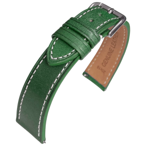 Kalbsleder Uhrenarmband Vintage Grün