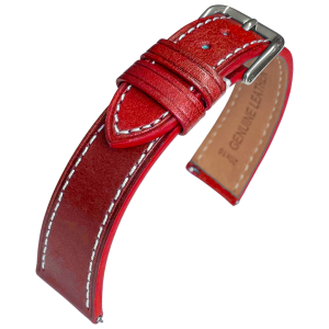 Kalbsleder Uhrenarmband Vintage Rot