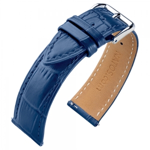 Kalbsleder Alligator Uhrenarmband Blau
