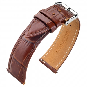 Kalbsleder Alligator Uhrenarmband Braun