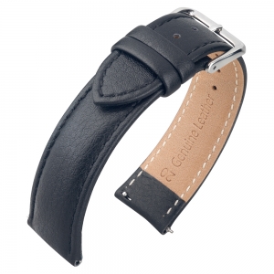 Buffalo Uhrenarmband Kalbsleder Schwarz