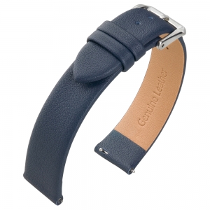 Leder Uhrenarmband ohne Naht Dunkelblau