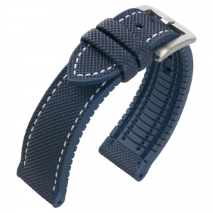 Segeltuch Struktur Uhrenarmband FKM Gummi Blau