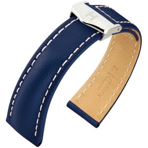 Uhrenarmband für Breitling Faltschliesse - Hirsch Navigator Italienisches Kalbsleder Blau
