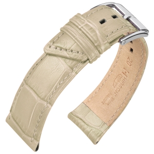 Hirsch Princess Uhrenarmband Alligatorgrain Beige