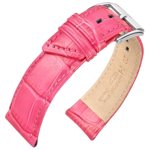 Hirsch Princess Uhrenarmband Alligatorgrain Rosa